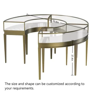 Custom Gemstone Display Cabinet with Secure Glass Presentation for Jewelry Showroom Planning and Retail Shopfitting