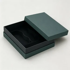 Custom Gift Box Rigid Box Dark Green Lid and Base Paper Box with Custom Cut EVA Foam Insert for Product Set Packaging