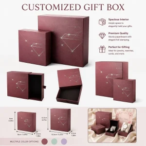 Custom Gift Box Sturdy Cardboard Drawer Gift Box Packaging Pull-out Design with Lid Gift Packaging Box for Cosmetics