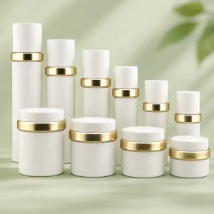 Custom Glass Cosmetic Bottle Set Lotion Essence Bottle Face Cream Jar Color Logo Skincare Packaging