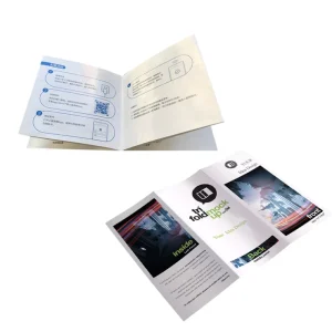 Custom Glossy Lamination Flyer Size A3 A4 A5 A6 Printing Folding Leaflet Journal and Magazine Catalogue Brochure with Embossing