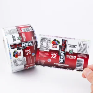 Custom Glossy Product Sticker Bottle Packaging Waterproof Adhesive Roll Label Vinyl Logo Label Sticker