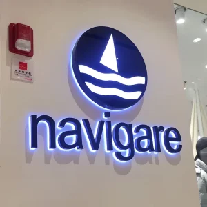 Custom Gold Color Stainless Steel 3D Backlit Logo Sign