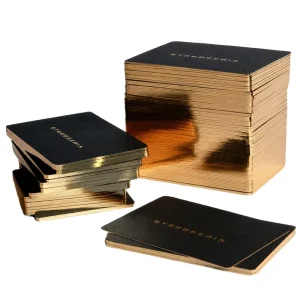 Custom Gold Edge Thank You Cards Black Gold Foil Business Cards Luxury Packaging Insert Card Custom Card Printing