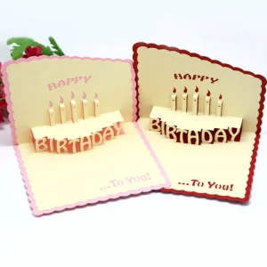 Custom Gold Foil 3D Birthday Greeting Card Offset Printed Thank You Cards Logo Paper Material Hot Stamping Surface