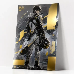 Custom Gold Foil Art Prints Poster Glossy Digital Metallic Mirror Finish Illustration Anime/Manga/Comic Con Exhibition Posters