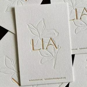 Custom Gold Foil Embossed Thank You Cards Luxury Letterpress Business Cards Debossed Jewelry Care Greeting Postcards