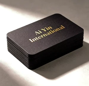Custom Gold Foil Flexographic Printing Black Fancy Offset Matte Finish for Corporate Business Cards (Custom Color)