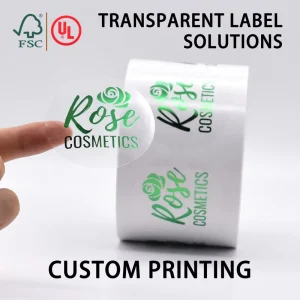 Custom Gold Foil Labels Roll Clear Transparent Vinyl Cosmetic Bottle Packaging Waterproof Hot Stamping Label Stickers