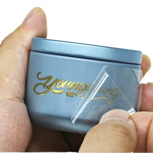 Custom Gold UV DTF Transfer Metal Waterproof Self-Adhesive Label Stickers with Logo