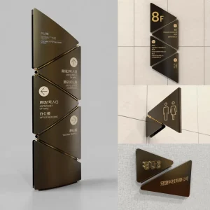 Custom Grade A Office Tower Metal Signage Design Fabrication Tenant Directory Floor Guide Door Plaque Wall Sign Project Supplier