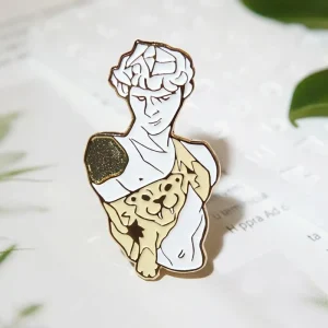 Custom Greek Enamel Pin Ancient Art Lapel Badge Glitter Enamel Metal Pin Heracles Lion Art Brooch