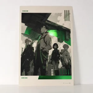 Custom Green Foil Art Print Poster Anime Manga Printing Collectible Metallic Effect Prints Expo Illustration Fanart Posters