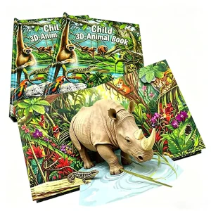 Custom Hardcover 3D Forest Animals Board Book, Baby and Kids Pop-Up Story Book, Paper Printing