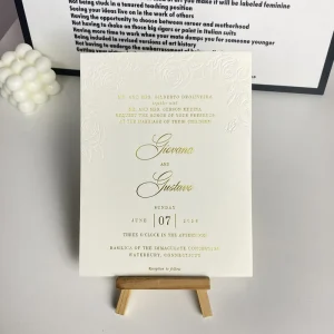 Custom High-End Wedding Invitations with Logo Embossing Fast Design Quick Sample Service