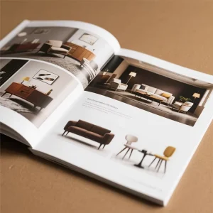 Custom High Quality Art Paper Custom Size Softcover Perfect Binding Brochure Catalog Printing Service with UV and Embossing