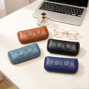 Custom High Quality EVA Hard Shell Eyeglasses Case with Embossed Pattern PU Leather Portable Sunglasses Storage Box