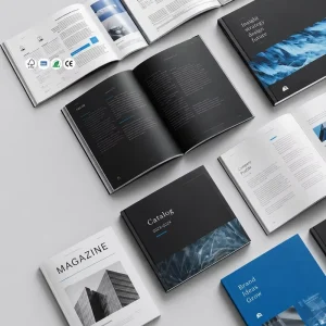 Custom High Quality Hardcover Book Printing Graphic Design Service for Magazine Catalog Business Card Color Print Bulk