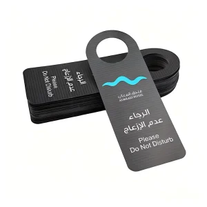 Custom Hole Punch PVC Door Card Do Not Disturb Card Plastic Hotel Door Hanger