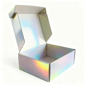 Custom Holographic Corrugated Paper Mix Coated Paper Mailer Shipping Boxes for Cosmetic Accessory Jewelry Gift Packaging