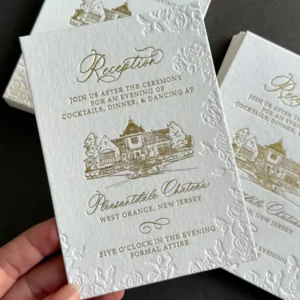 Custom Hot Foil Embossed Luxury Cotton Paper Wedding Cards and Invitations Unique Cards for Wedding and Party Invitations
