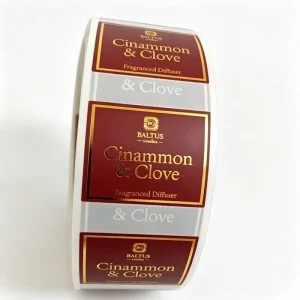 Custom Hot Gold Silver Foil Stamping Self Adhesive Label Roll Waterproof Sticker For Candle Reed Bottle Packaging