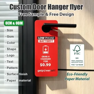 Custom Hotel Door Hanging Sign Paper Cardboard Door Hanger