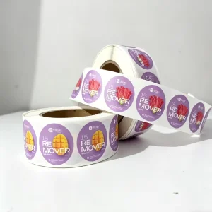 Custom Icon Label Sticker Rolls Vinyl Self Adhesive Waterproof Durable UV Packaging Labels Custom Shapes CMYK Color for Craft