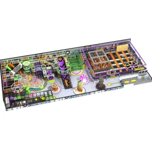 Custom Indoor Amusement Equipment Cyberpunk Multi Zone Commercial Soft Play Structure Turnkey FEC for Mall Amusement Park