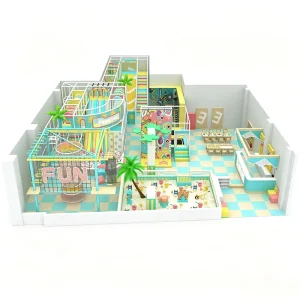 Custom Indoor Amusement Equipment Tropical Theme Kids Playground Multi Zone Commercial Soft Play Turnkey Play Center for Mall