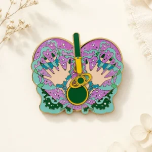 Custom Interactive Enamel Pin Movable Slider Lapel Badge Gold Tone Multi Layer Collectible Pin Gift