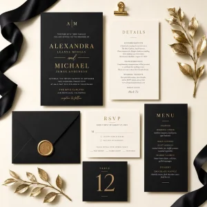Custom Invitation Envelope Set Wedding Cards Intaglio Printing Bronzing Embossed Textured Cotton Paper Inserts Luxury