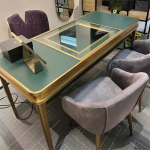Custom Jewelry Consultation Table with Chairs Luxury Negotiation Desk for Jewelry Retail Store Design Elegant Jewelry Display