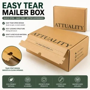 Custom Kraft Mailer Box With Logo Eco Friendly Corrugated Shipping Box For E-commerce Product Packaging