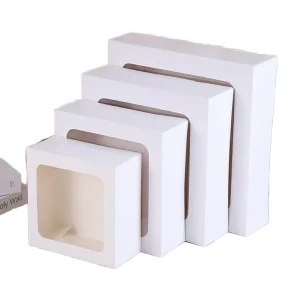 Custom Kraft Paper Cake Box with PVC Window Matt Lamination and Embossing for Christmas Chewing Gum Sushi