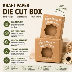 Custom Kraft Paper Die Cut Folding Box Eco Friendly Packaging for Gifts Cosmetics and Retail Products