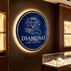Custom LED Acrylic Brand Logo Sign for Beauty Salons and Jewelry Stores Glowing Wall Art for Cosmetic and Nail Shops