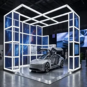 Custom LED Aluminum Profile Extrusion Frame System for SEMA Show Backlit SEG Fabric Exhibit Booth