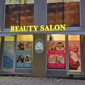 Custom LED Company Logo Sign 3D Light Up Metal Acrylic Face Lit Channel Letter Advertising Signs for Beauty Salon
