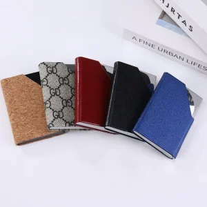 Custom LOGO UV Printing Business Elite Leather Card Box Pencil Card Holder Anti Skimming Demagnetization Proof Case Made China