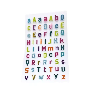 Custom Label 3d Gold 4C Digital Printing Alphabet Letter Stickers