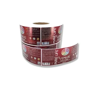 Custom Label Sticker Printing Custom Cosmetic Roll Plastic Waterproof Adhesive Vinyl Food Glass Bottle Packaging Sticker Label