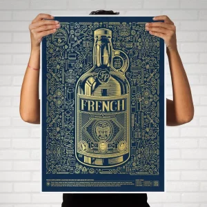 Custom Large Size Gold Foil Paper Poster Printing Wall Decor Art Promotional Poster Illustration Printing