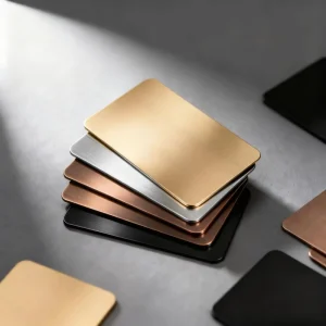 Custom Laser-Engraved UV-Printed Stainless Steel Business Cards, Mirror Finish Metal Name Cards with Logo Engraving