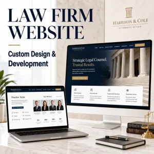 Custom Legal Services Law Firm Website Design and Development with Practice Areas Lawyer Profiles and Consultation Booking