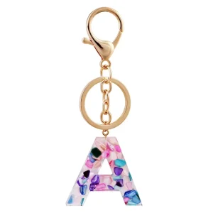 Custom Letter Glitter Epoxy Resin Double Side Acrylic Resin Keychains