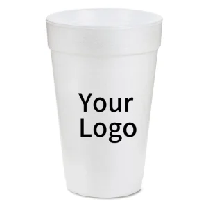 Custom Logo 16oz Disposable White Styrofoam Cups LOW MOQ