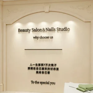Custom Logo 3D Non Illuminated Acrylic Channel Letters Wall Decor Signage for Beauty Salons Advertising IP65 Waterproof