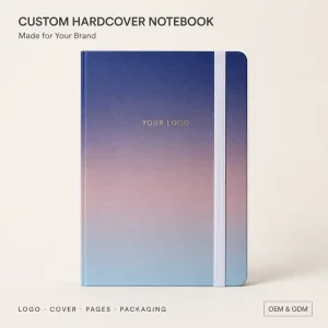 Custom Logo A5 Minimalist Watercolor Hardcover Elastic Band Ruled Journal Writing Office Gift Stationery NOTEBOOK