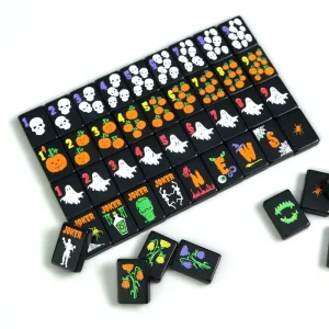 Custom Logo American Mahjong Set 160 Tiles Halloween Theme Acrylic Portable OEM ODM